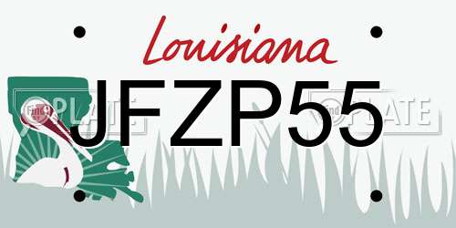 JFZP55 Louisiana License Plate