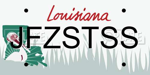 JFZSTSS Louisiana License Plate