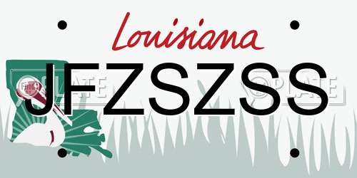 JFZSZSS Louisiana License Plate