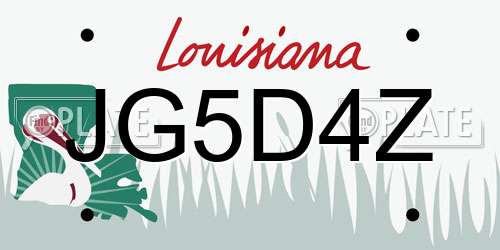 JG5D4Z Louisiana License Plate