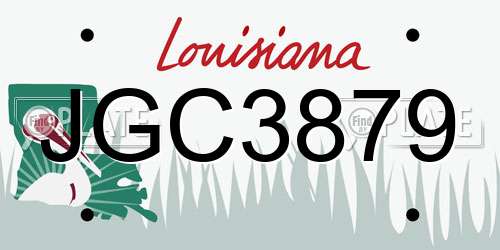 JGC3879 Louisiana License Plate
