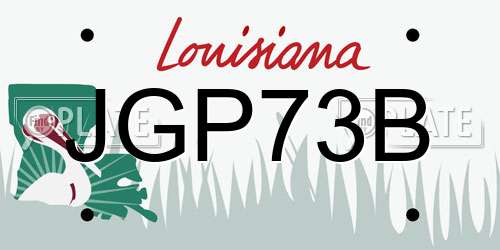 JGP73B Louisiana License Plate
