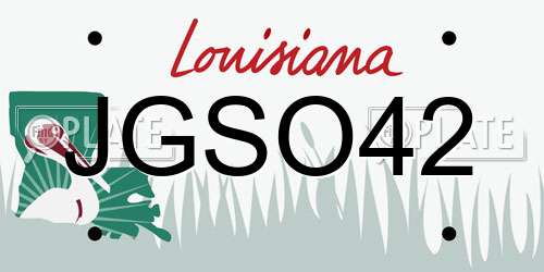 JGSO42 Louisiana License Plate