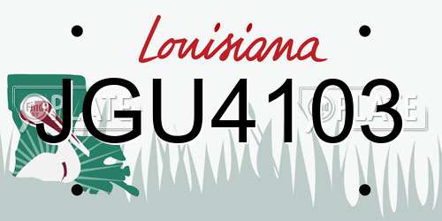 JGU4103 Louisiana License Plate