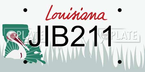 JIB211 Louisiana License Plate