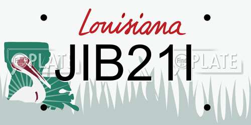 JIB21I Louisiana License Plate