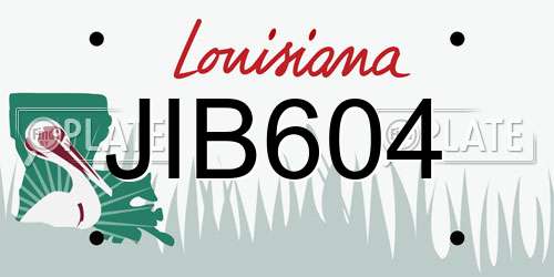JIB604 Louisiana License Plate