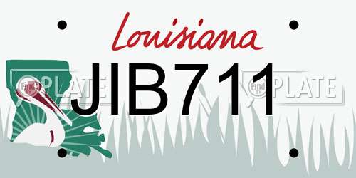 JIB711 Louisiana License Plate