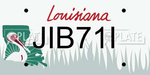 JIB71I Louisiana License Plate