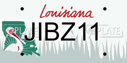 JIBZ11 Louisiana License Plate