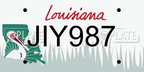 JIY987 Louisiana License Plate