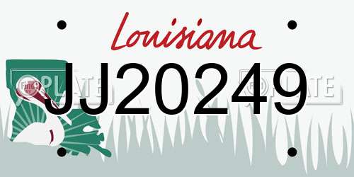JJ20249 Louisiana License Plate