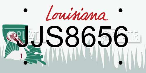 JJS8656 Louisiana License Plate