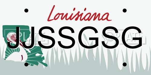 JJSSGSG Louisiana License Plate