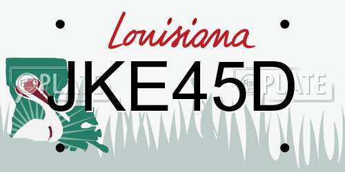 JKE45D Louisiana License Plate