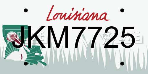 JKM7725 Louisiana License Plate