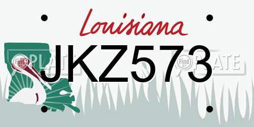 JKZ573 Louisiana License Plate