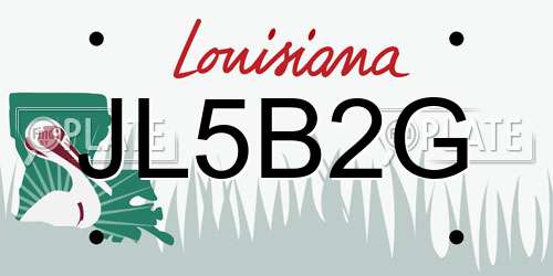 JL5B2G Louisiana License Plate
