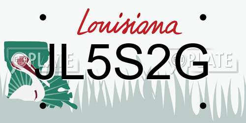 JL5S2G Louisiana License Plate