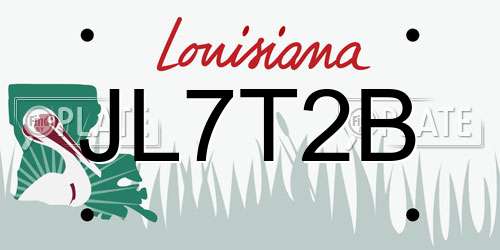 JL7T2B Louisiana License Plate