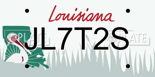 JL7T2S Louisiana License Plate