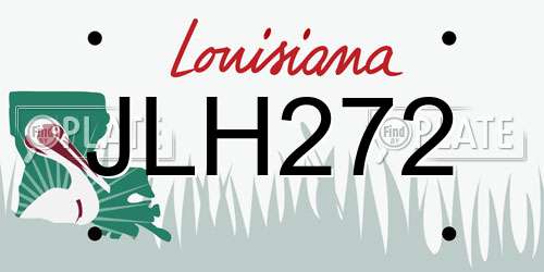 JLH272 Louisiana License Plate