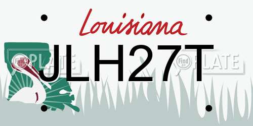 JLH27T Louisiana License Plate
