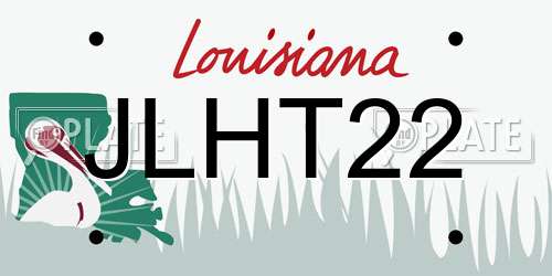 JLHT22 Louisiana License Plate