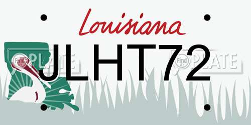 JLHT72 Louisiana License Plate