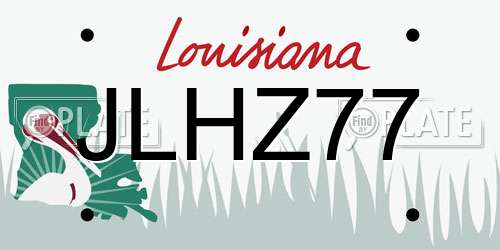 JLHZ77 Louisiana License Plate