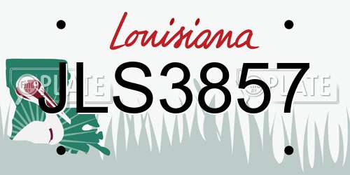 JLS3857 Louisiana License Plate