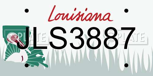 JLS3887 Louisiana License Plate
