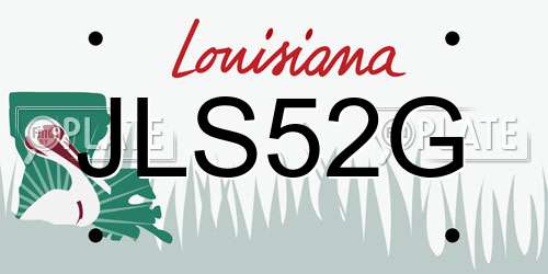 JLS52G Louisiana License Plate