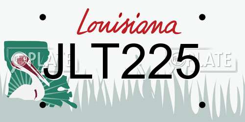 JLT225 Louisiana License Plate
