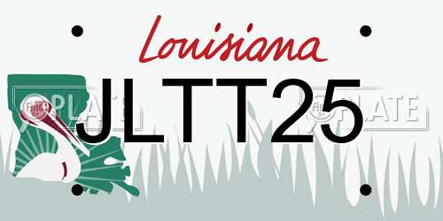 JLTT25 Louisiana License Plate