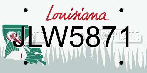 JLW5871 Louisiana License Plate