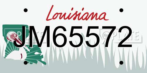 JM65572 Louisiana License Plate