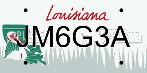 JM6G3A Louisiana License Plate