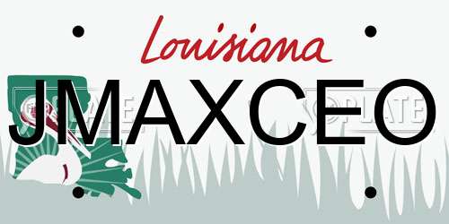 JMAXCEO Louisiana License Plate