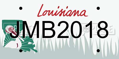 JMB2018 Louisiana License Plate