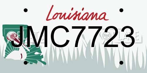 JMC7723 Louisiana License Plate
