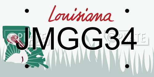 JMGG34 Louisiana License Plate