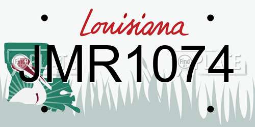 JMR1074 Louisiana License Plate