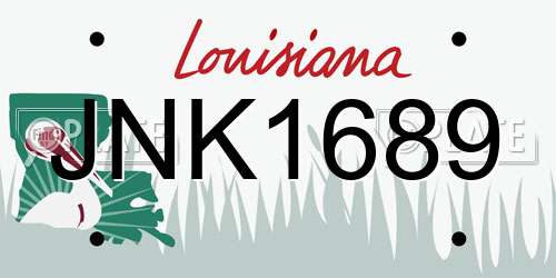JNK1689 Louisiana License Plate