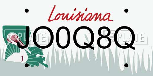 JO0Q8Q Louisiana License Plate