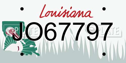 JO67797 Louisiana License Plate