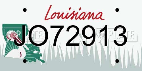 JO72913 Louisiana License Plate