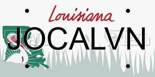JOCALVN Louisiana License Plate