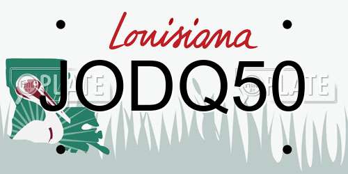 JODQ50 Louisiana License Plate