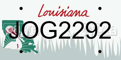 JOG2292 Louisiana License Plate